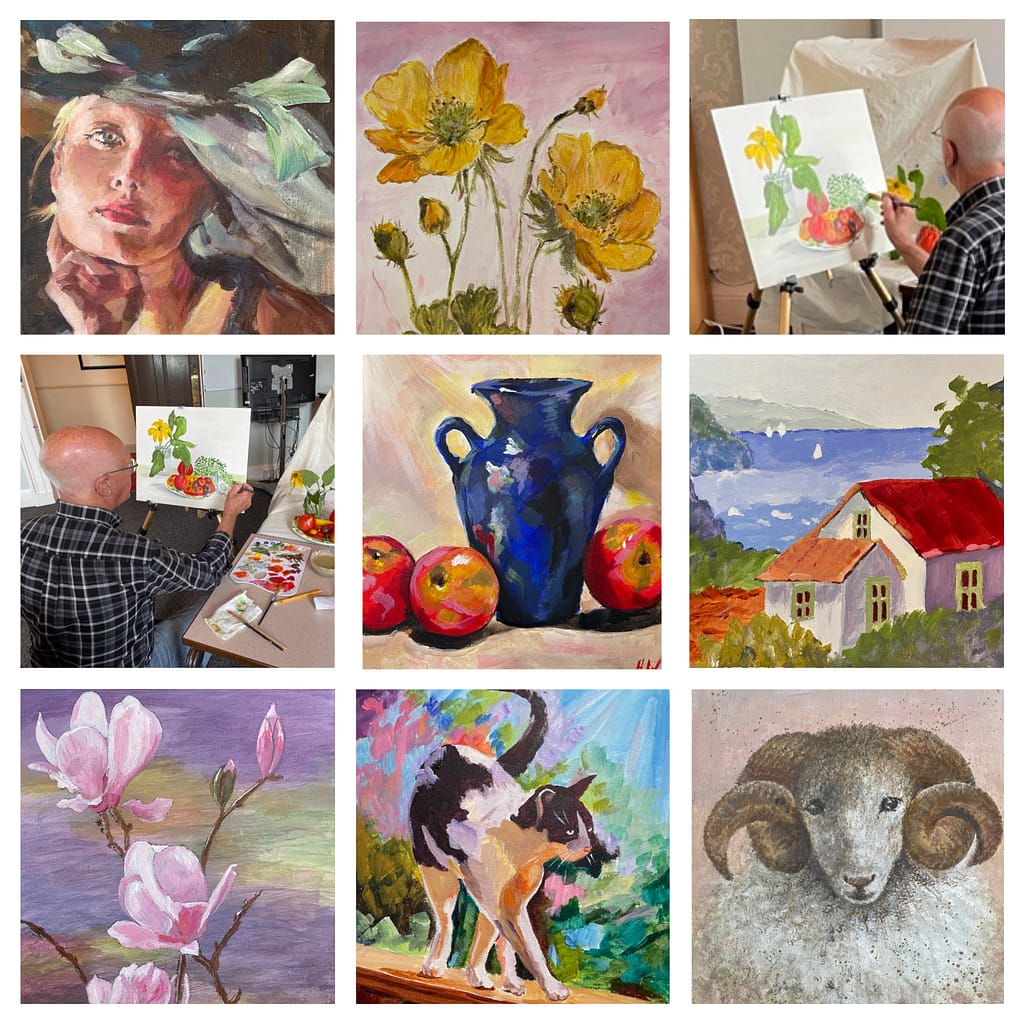 A selection of paintings produced by Wortley Painters
