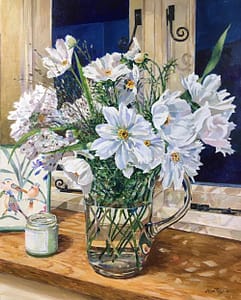 Painting of a jug with flowers